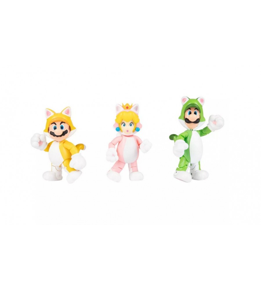 Super Mario 3D World Cat Suit Mario, Luigi & Peach Action Figure 3