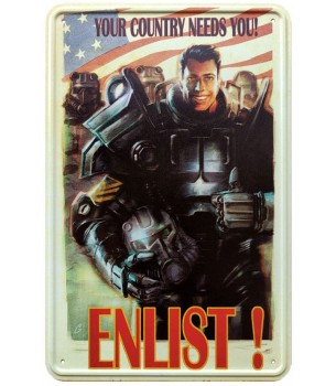 Fallout: Enlist Metal Tin Sign