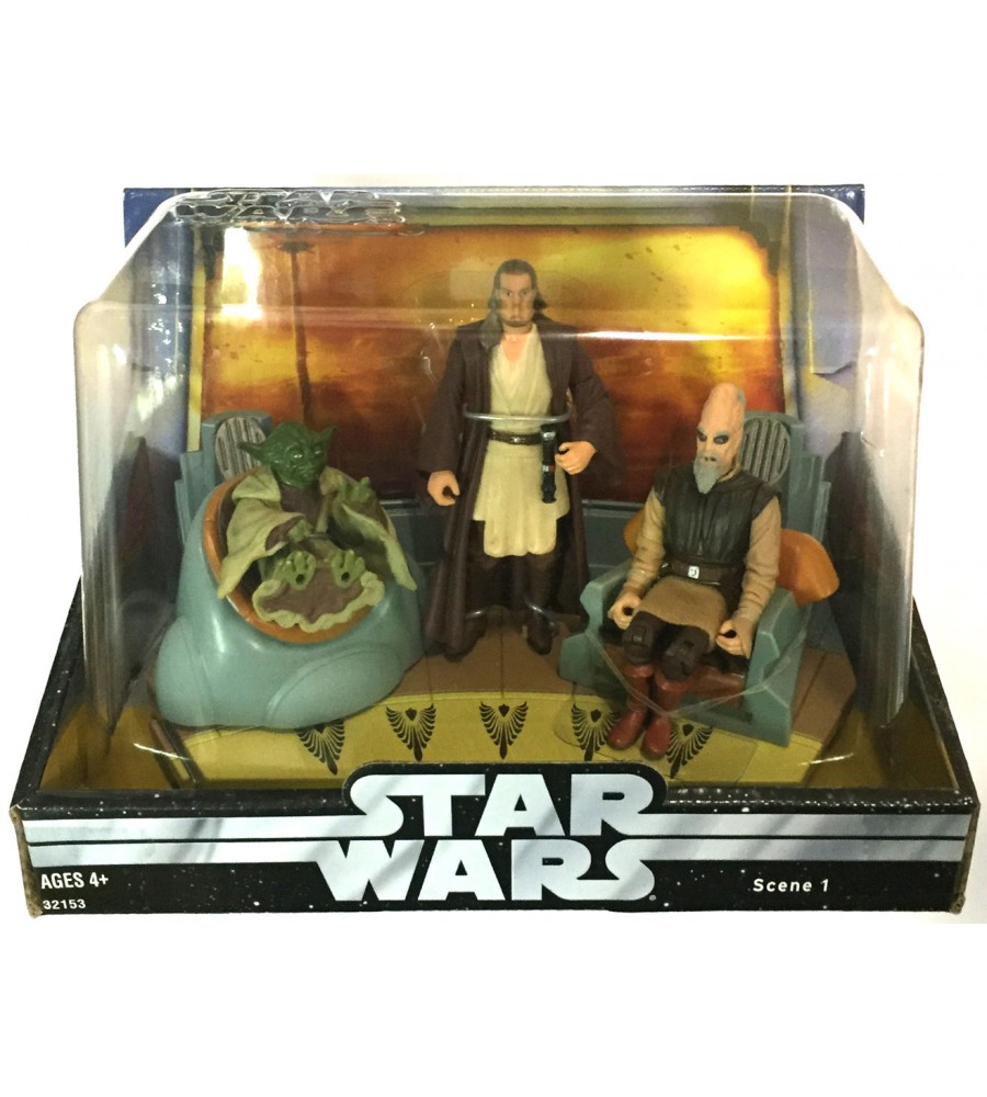 Star Wars OTC Jedi High Council Scene Yoda, QuiGon Jinn & KiAdi